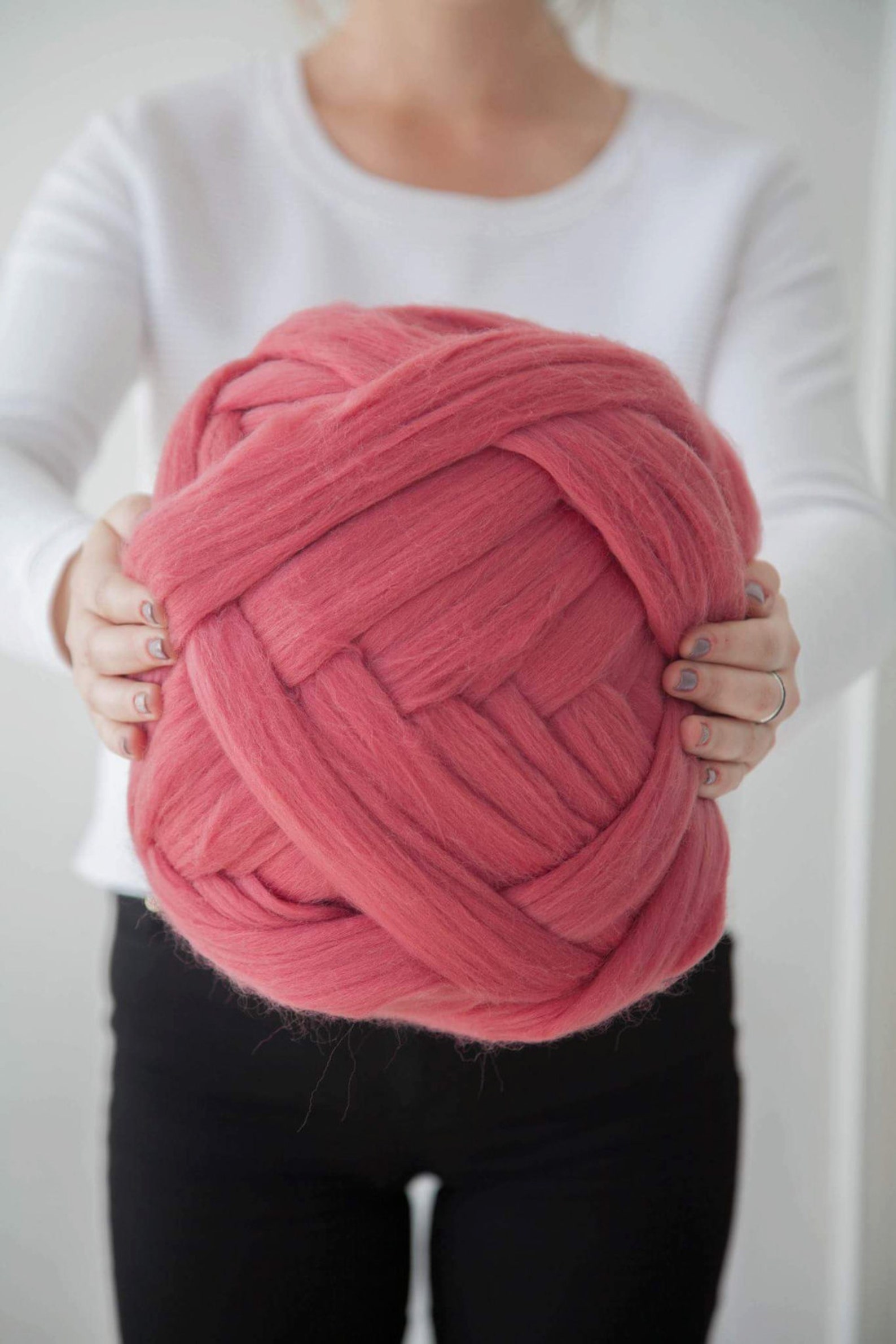 Giant Wool Yarn 23 Microns Knitting Merino Wool Chunky Etsy