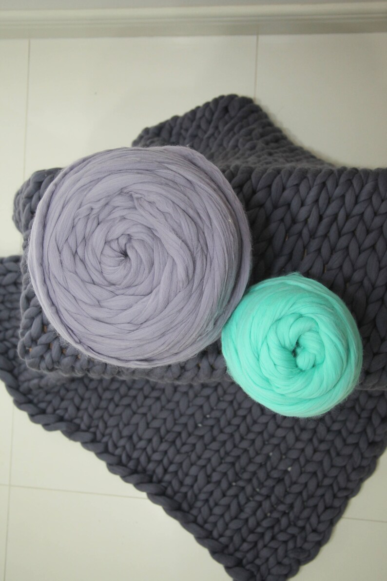 Super chunky Knitting wool yarn. Chunky Merino Wool Yarn. Merino Super Bulky Yarn Yarn. Extreme Knitting. Huge yarn. Crochet. Weaving. Knit image 6