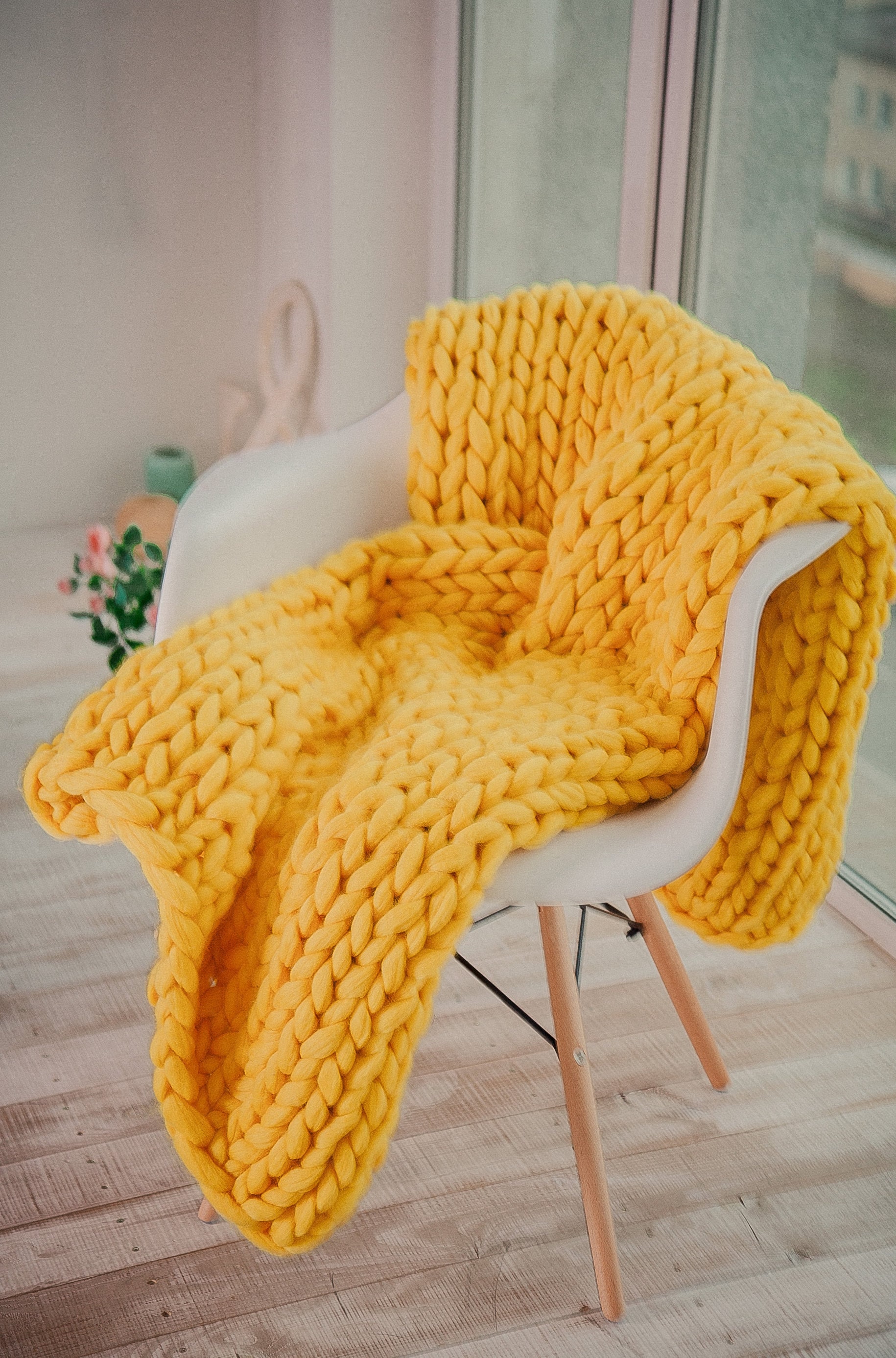 Chunky knit blanket Handmade blanket Giant wool blanket Chunky Etsy