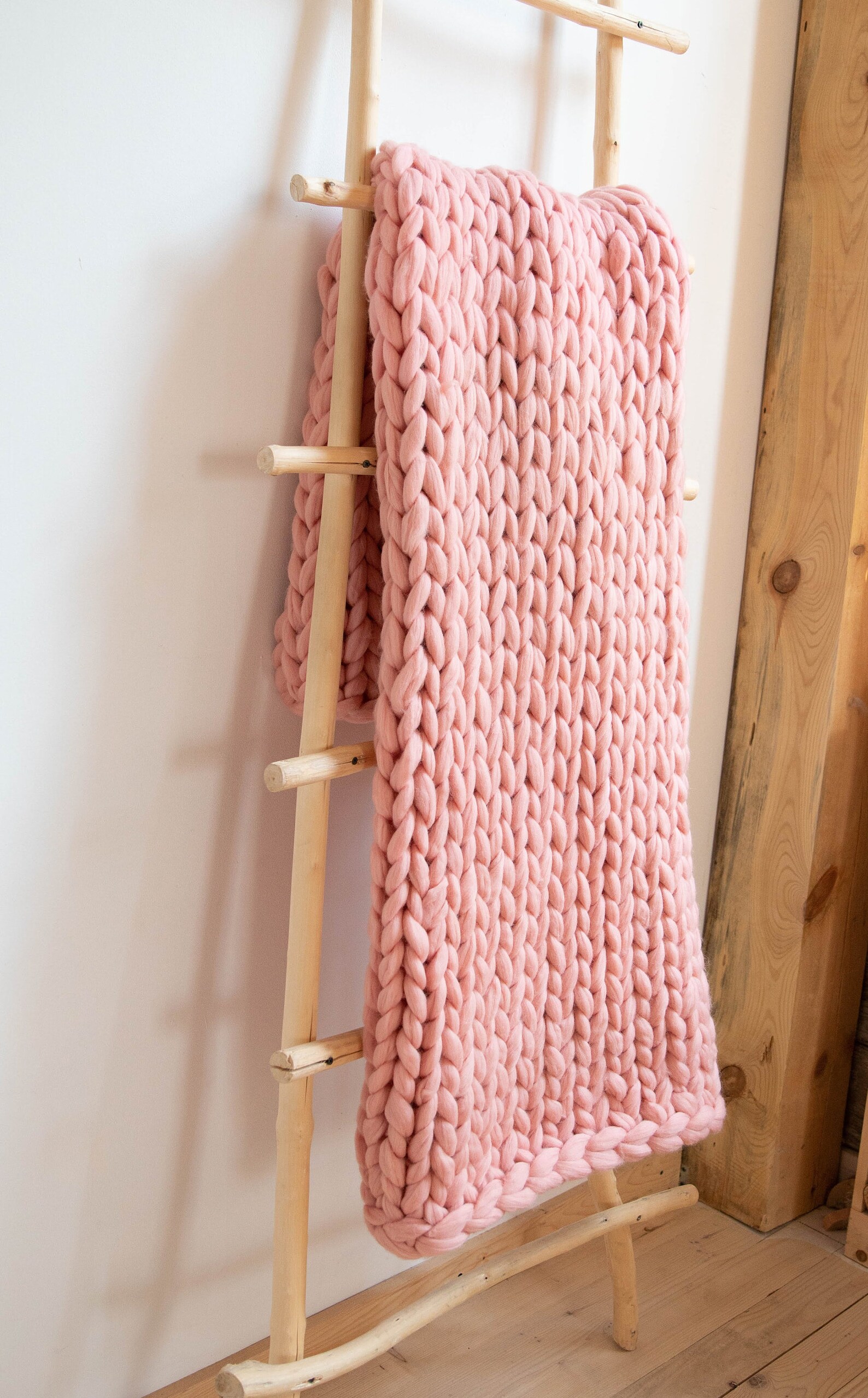 Chunky knitted blanket throw Giant afghan blanket Wool Giant Etsy