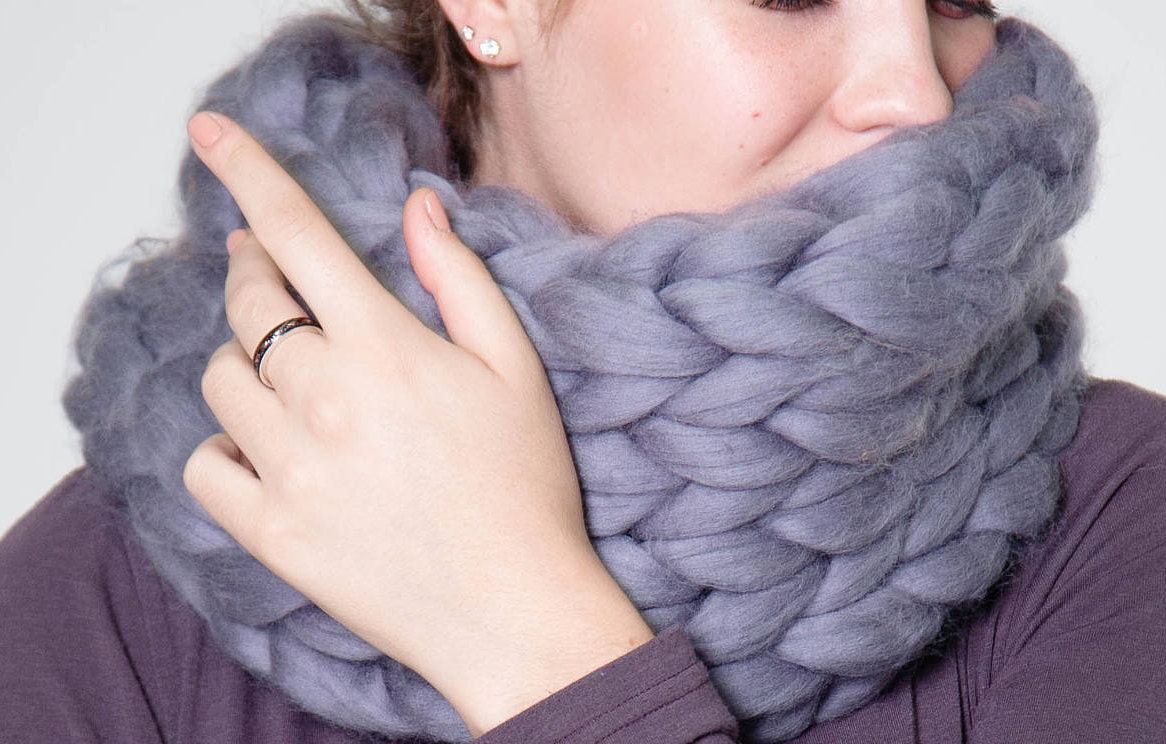 Wool Chunky Cowl Warm Scarf Snood Circle Scarf Neckwarmer | Etsy
