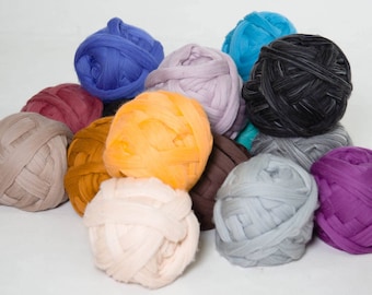 Merino Wool Chunky Yarn, Super Chunky wool, Jumbo Yarn Extreme Knitting Yarn, Bulky Yarn, Gift for Her, Knitting Yarn Arm Knitting 45 colores