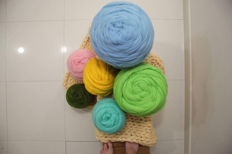 Giant Yarn for Arm Knitting or Roving. Chunky Merino Wool Etsy