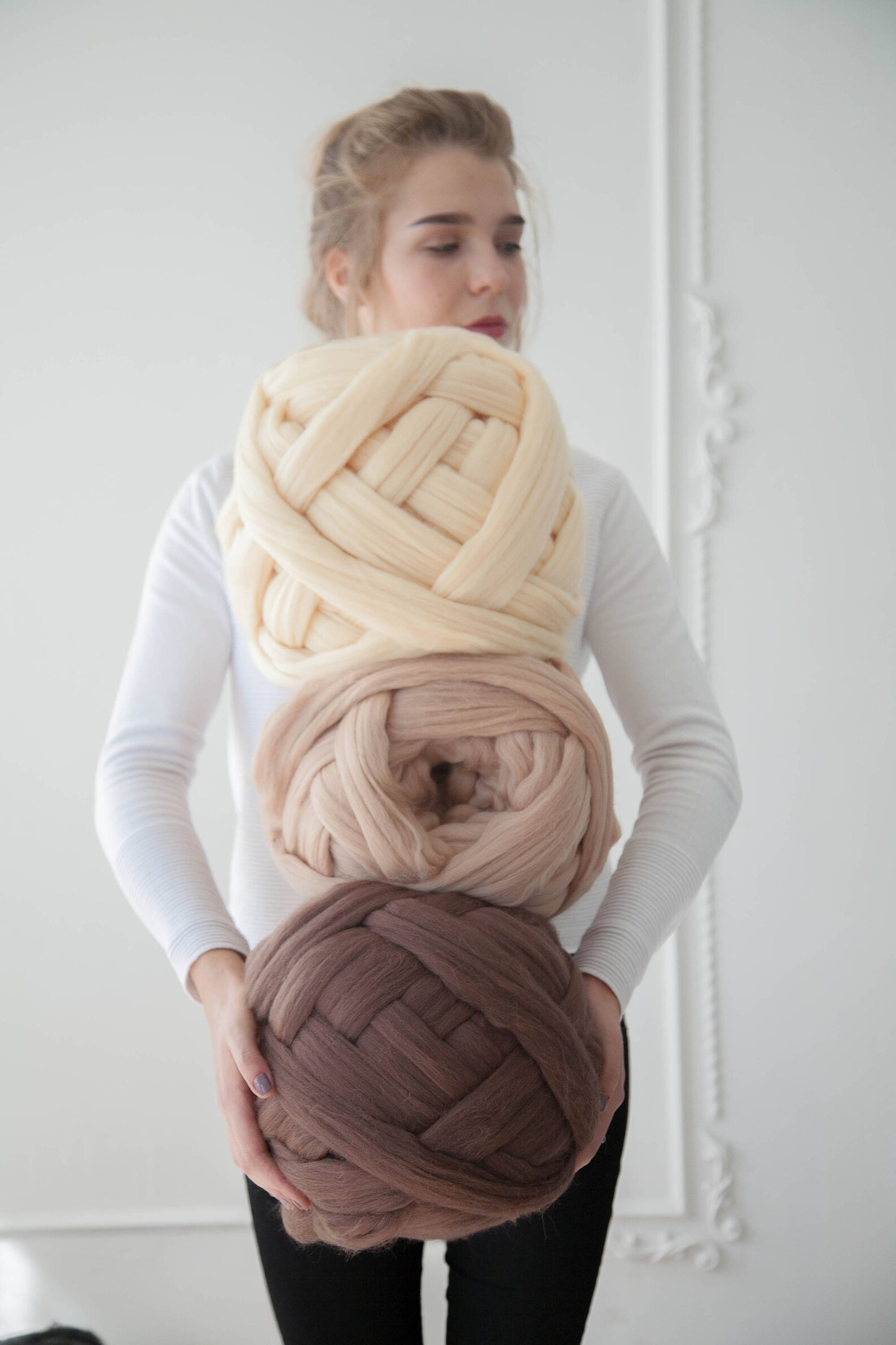 Giant Wool Yarn For Arm Knitting Knitting Wool Bulky Wool Etsy