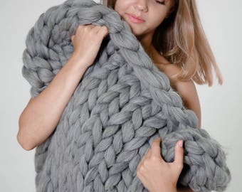 SPECIAL OFFER for Chunky knitted blanket throw and Lap blanket for size 30X55''