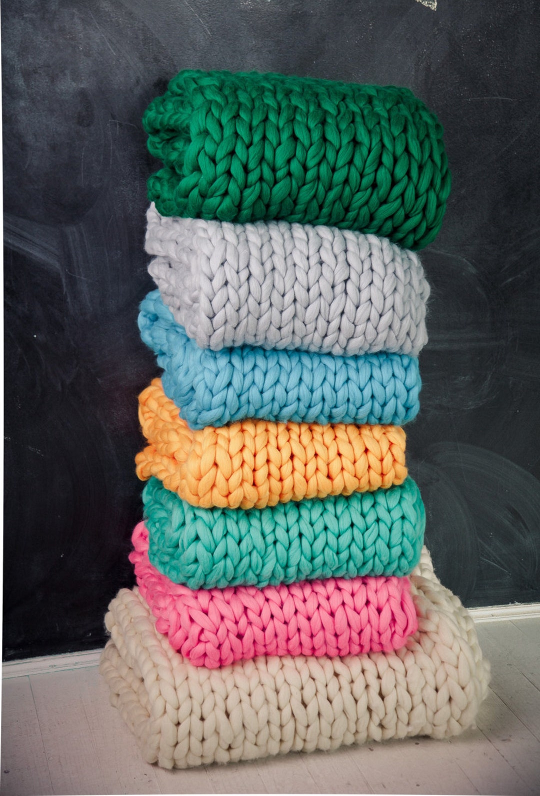 Chunky Knit Throw Wedding Gift Home Decor Anniversary Gift Merino Wool