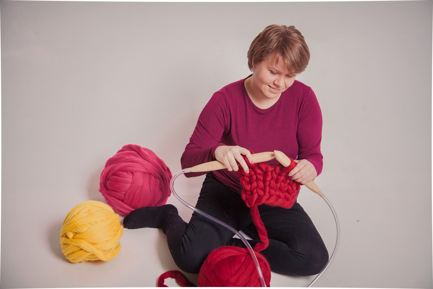 Giant Knitting Needles With Silicon Tube 1.4 Inch in Diameter Etsy