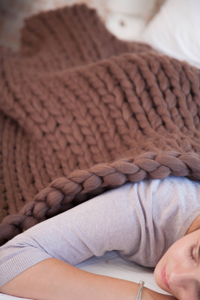 Handmade Chunky Blanket 100 wool Bulky throw Gift for her Etsy