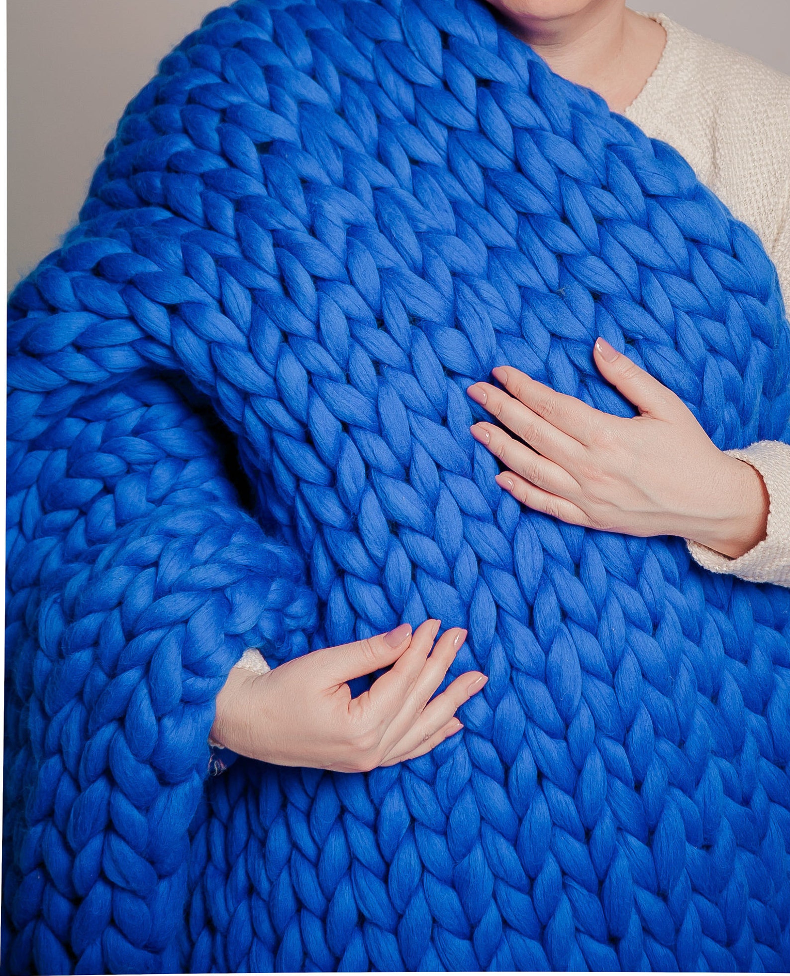 Chunky Yarn Throw Blanket for Home Decor Merino Wool Blanket Etsy