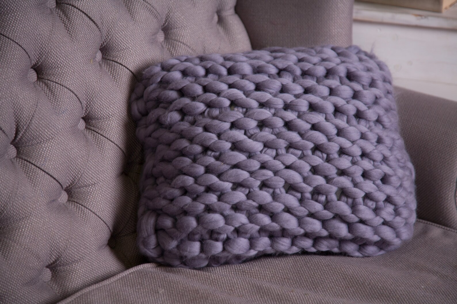 Chunky Knit Pillow Wool Knit Pillow Decorative Pillow Cozy Knitted