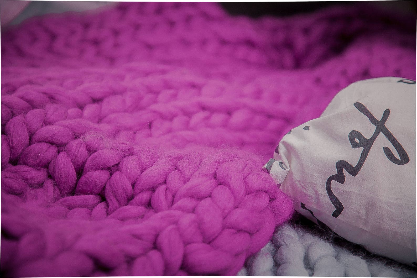 Chunky Wool Knitted Blanket Throw Giant Blanket Christmas Etsy