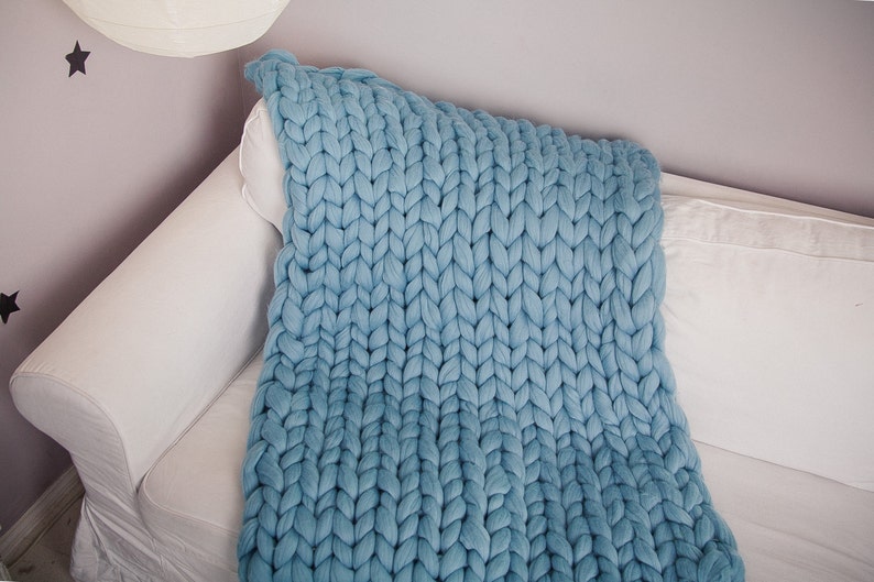 PROMO SALE Super Chunky Knit Blanket Wool Knit Blanket Arm Etsy