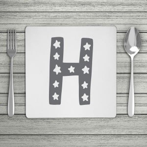 Fun Scandi Personalised Initial Placemat (Complimentary Mix & Match Colours) | Customise With Letters, Numbers or Symbol | Unique Present