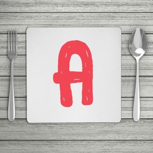 Bright and Bubbly Personalised Initial Placemat (Mix & Match Colours) | Customise With Letters, Numbers or Symbol | Unique Gift or Present