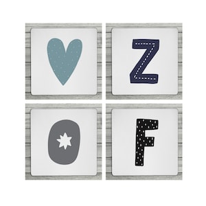 Fun Scandi Personalised Initial Coaster (Complimentary Mix & Match Colours) | Customise With Letters, Numbers or Symbol | Unique Present