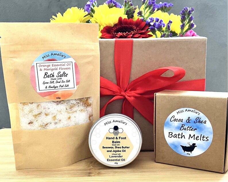 Spa Gift Box / Birthday Gift for Her / Bath Salts Gift Box / Hand Care