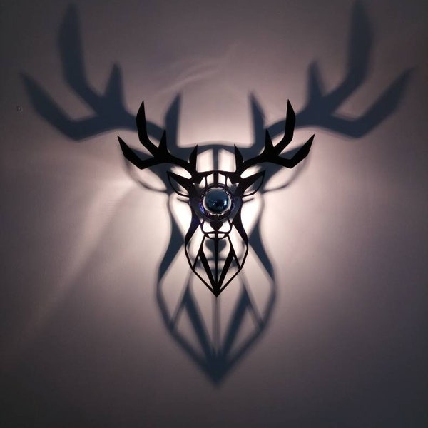 Shiny plexiglass geometric deer head