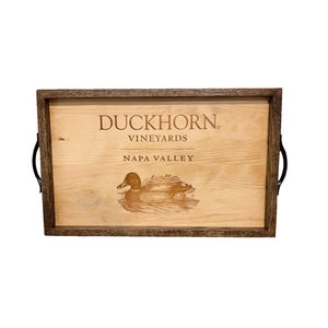 Wine Panel and white oak serving tray DUCKHORN Napa wine Handmade.