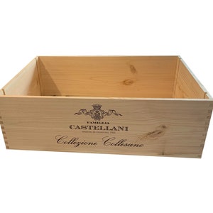 Castellani Italiaanse wijnkrat 12 btl, rustiek bruiloftsdecor, doos cadeaubon, woondecoratie wijnbar, geschenkdoos, opbergkrat, tuindoos.