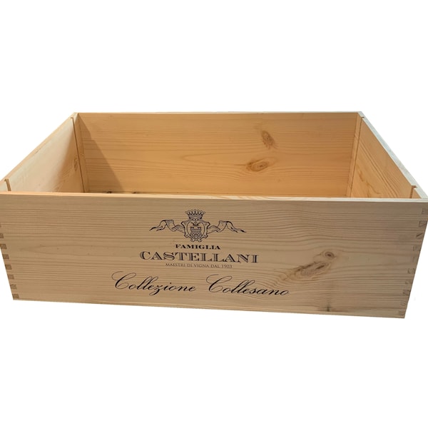 12 btl Castellani Italian Wine Crate, Rustic Wedding Decor, Gift Card Box, Wine Bar Home Decor, Gift Box, Storage Crate, Garden Box.