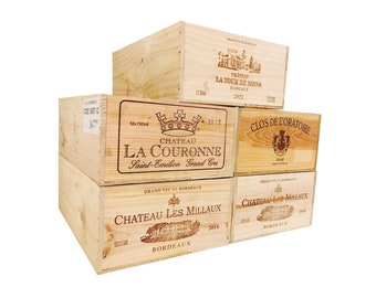 French Wine Crate 12 btl Wood, Rustic Wedding Decor, Gift Card Box, Bar Home Decor, Gift Box, Storage Crates, Garden Box. (1 crate)w