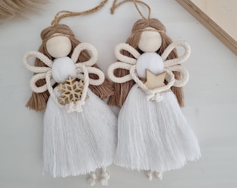 Macrame doll, guardian angel, Christmas angel, Christmas tree decoration