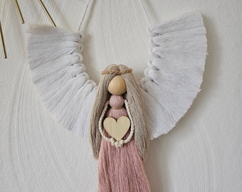 Macrame angel, guardian angel, Christmas angel, wall decoration