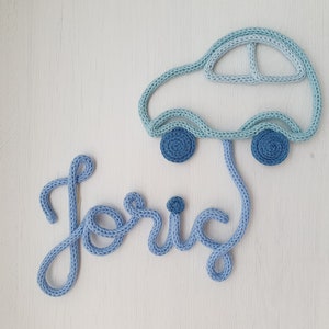 Car lettering, door sign, name, children's room, decoration, gift, baptism, birthday, baby