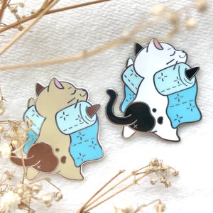TP CATS - Enamel Pin, Cat Hard Enamel Pin, Cat Pins, cute cat pin, black cat pin, black cat, if it fits it sits, toilet paper enamel pin, TP