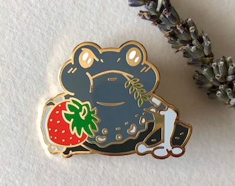 Poison Dart Frog Enamel Pin - Rana - Sapo, Pin de esmalte, Pin de esmalte duro de rana, Alfileres de rana, Rana de fresa, Alfiler de sapo, Sapo, Pin de esmalte de rana, Fruta