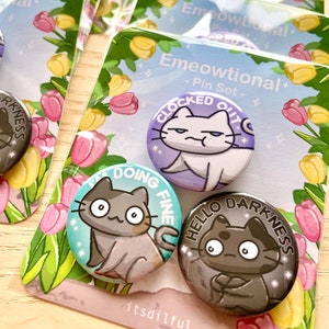 Épingles temporaires - boutons chat, aimants chat, épingles chat, épingles bouton chat, épingle de travail, aimants de travail, bouton de travail, chats rigolos, papeterie chat, mignon