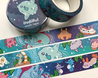 Sea Dreams Washi Tape - Washi Tape, Cute Washi Tape, Sea Washi Tape, Fish Washi Tape, Animal Washi Tape, Ocean Washi Tape, Fish,Sunfish,Mola