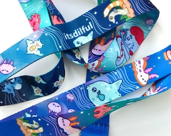 Sea Dreams Lanyard - Lanyard, Cute Lanyard, Sea Lanyard, Fish Lanyard, Animal Lanyard, Ocean Lanyard, Fish, Sunfish, Mola, Octopus,Jellyfish