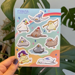 Ente - Sticker Sheet, Enten, Ente Aufkleber, Journal Aufkleber, wasserfester Aufkleber, Kawaii Aufkleber, Huhn, Hahn, Ente Vinyl, Vinylaufkleber