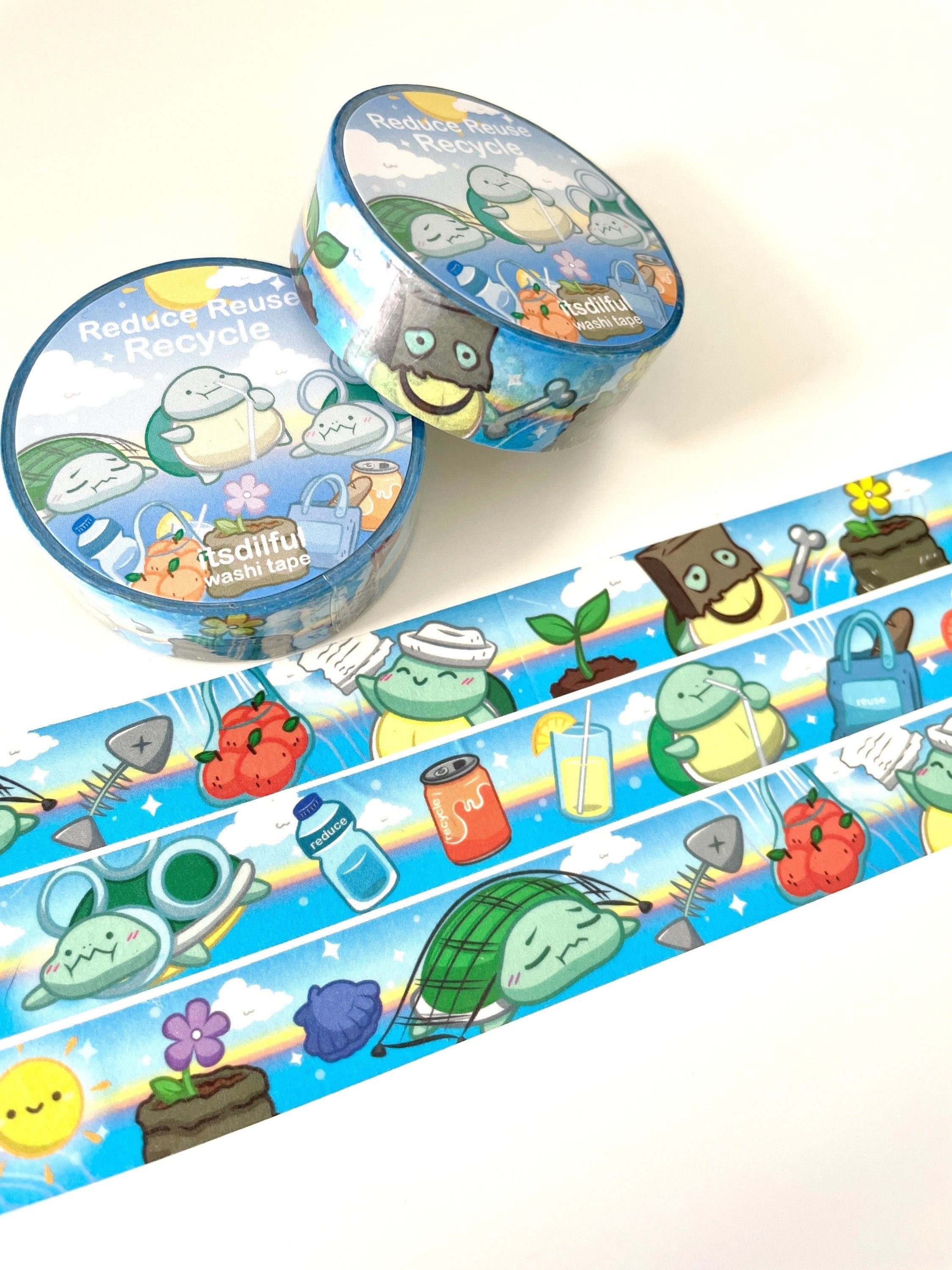 Reduce Reuse Recycle Washi Tape Recycle Washi Tape Etsy