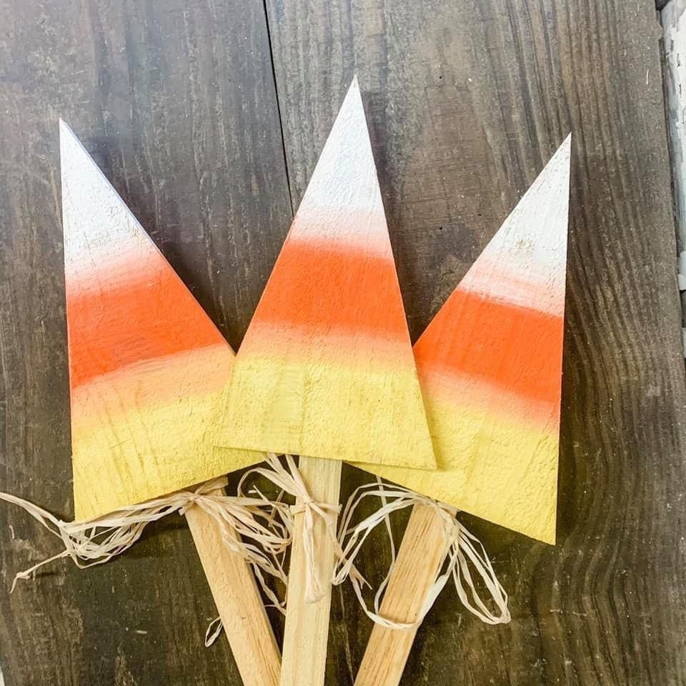 Candy Corn Yard Stakes Halloween Yard Sign Halloween Etsy