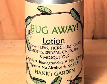 BUG AWAY! Insect Repellent Lotion - Safe, All Natural, Organic, Vegan, Biodegradable, no DEET or toxic chemicals