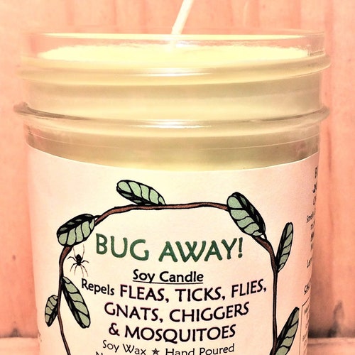 BUG AWAY Aromatherapy Soy Candle Repels Chiggers Gnats Etsy