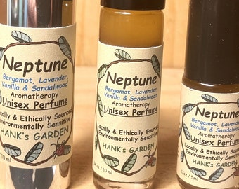 NEPTUNE Aromatherapy Unisex Perfume-Uplifting, Balancing & Grounding-Lemon, Basil, Lavender, Patchouli Essential Oils-Organic, Cruelty Free