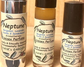 NEPTUNE Aromatherapy Unisex Perfume-Uplifting, Balancing & Grounding-Lemon, Basil, Lavender, Patchouli Essential Oils-Organic, Cruelty Free