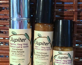 JUPITER Aromatherapy Unisex Perfume-Tangerine, Cinnamon Leaf, Ylang Ylang, Vanilla-eau de parfum-100% Pure Essential Oils, Vegan, Organic