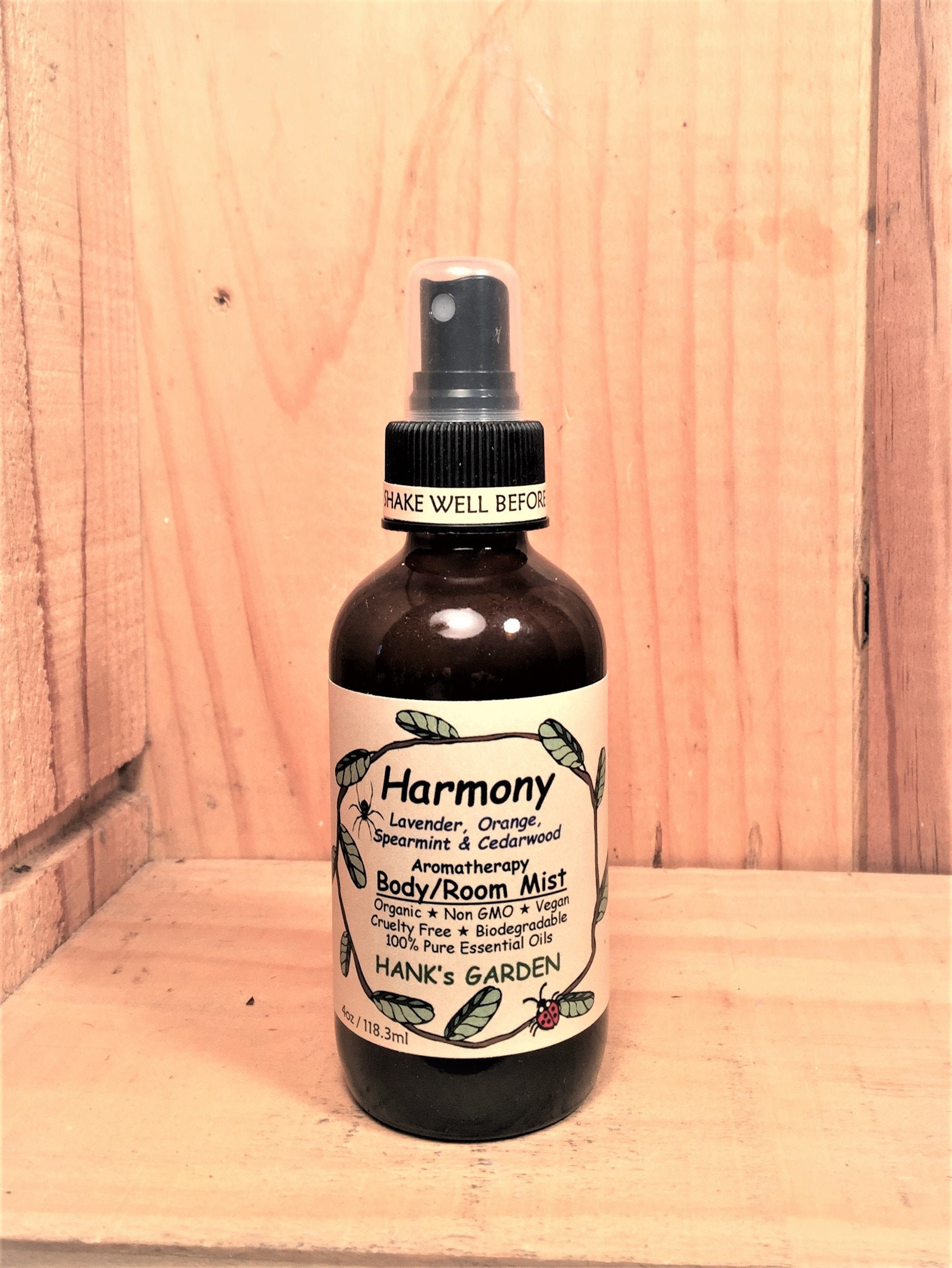 HARMONY Aromatherapy Body Room Spray Mist - Lavender, Spearmint, Orange &  Cedarwood Essential Oils - Organic, Vegan, Non GMO, Cruelty Free