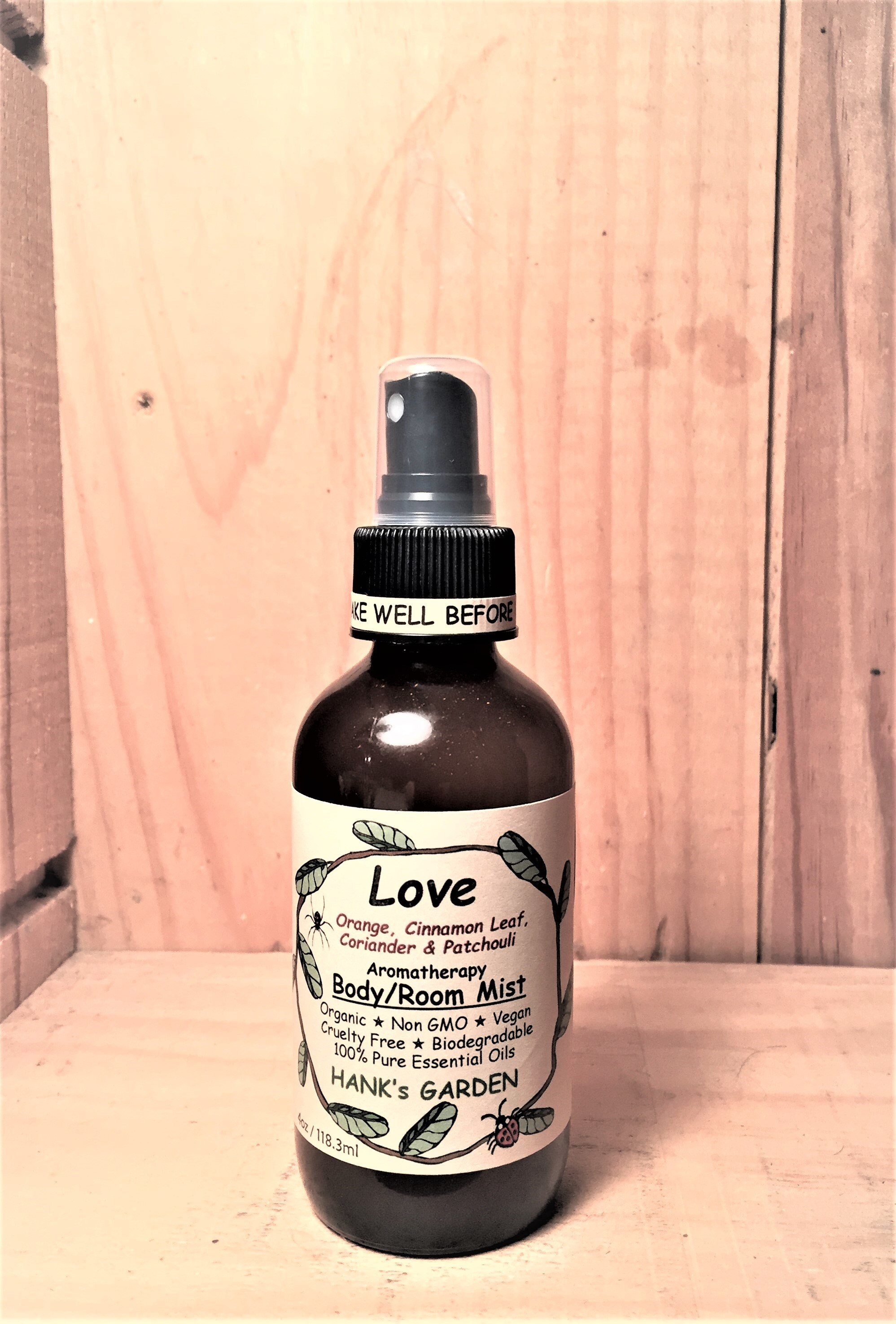 LOVE Aromatherapy Body Room Spray Mist Orange, Cinnamon Leaf, Coriander & Patchouli