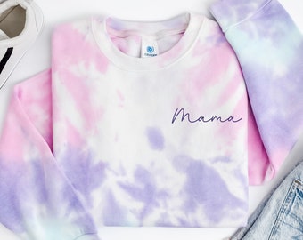Tie-Dye Mama Sweatshirt | Cotton Candy Tie Dye Sweatshirt | Minimalist Mama Sweatshirt | Mama to be | Mom Gift | Mother's Day Gift