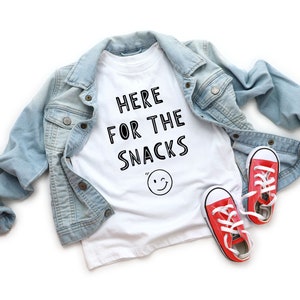 Here for the snacks t-shirt Cute and funny toddler t-shirt Playful unisex tee for toddlers image 1