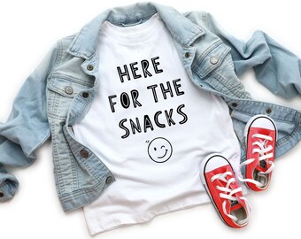 Here for the snacks t-shirt | Cute and funny toddler t-shirt | Playful unisex tee for toddlers