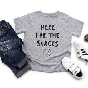 Here for the snacks t-shirt Cute and funny toddler t-shirt Playful unisex tee for toddlers image 2