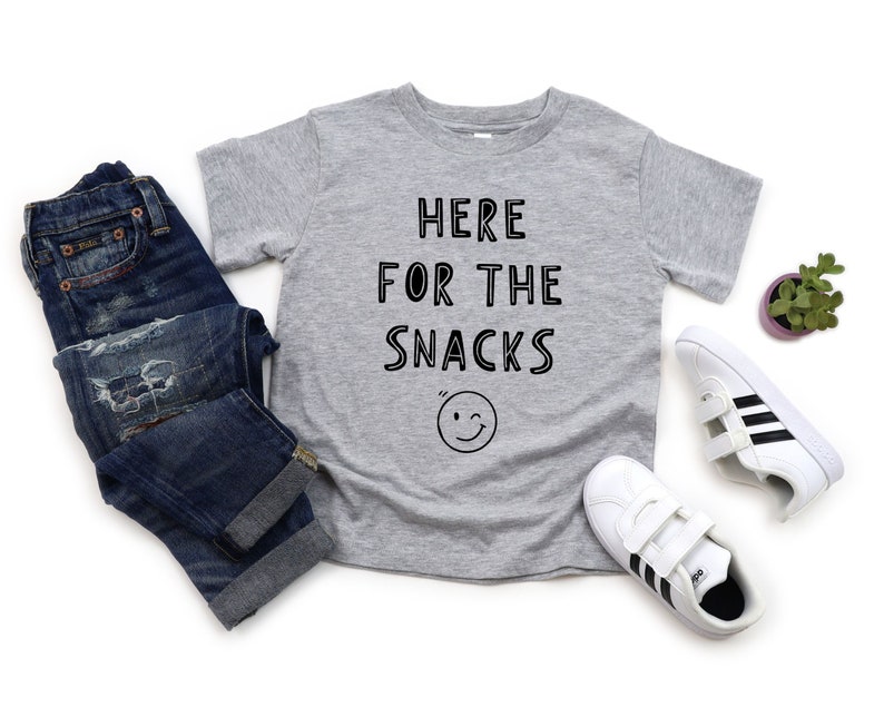 Here for the snacks t-shirt Cute and funny toddler t-shirt Playful unisex tee for toddlers image 2