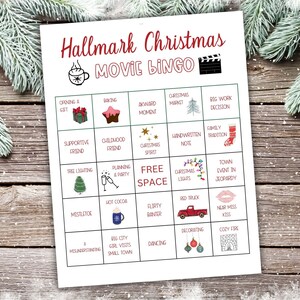Printable Hallmark Christmas Movie Bingo, Countdown to Christmas ...