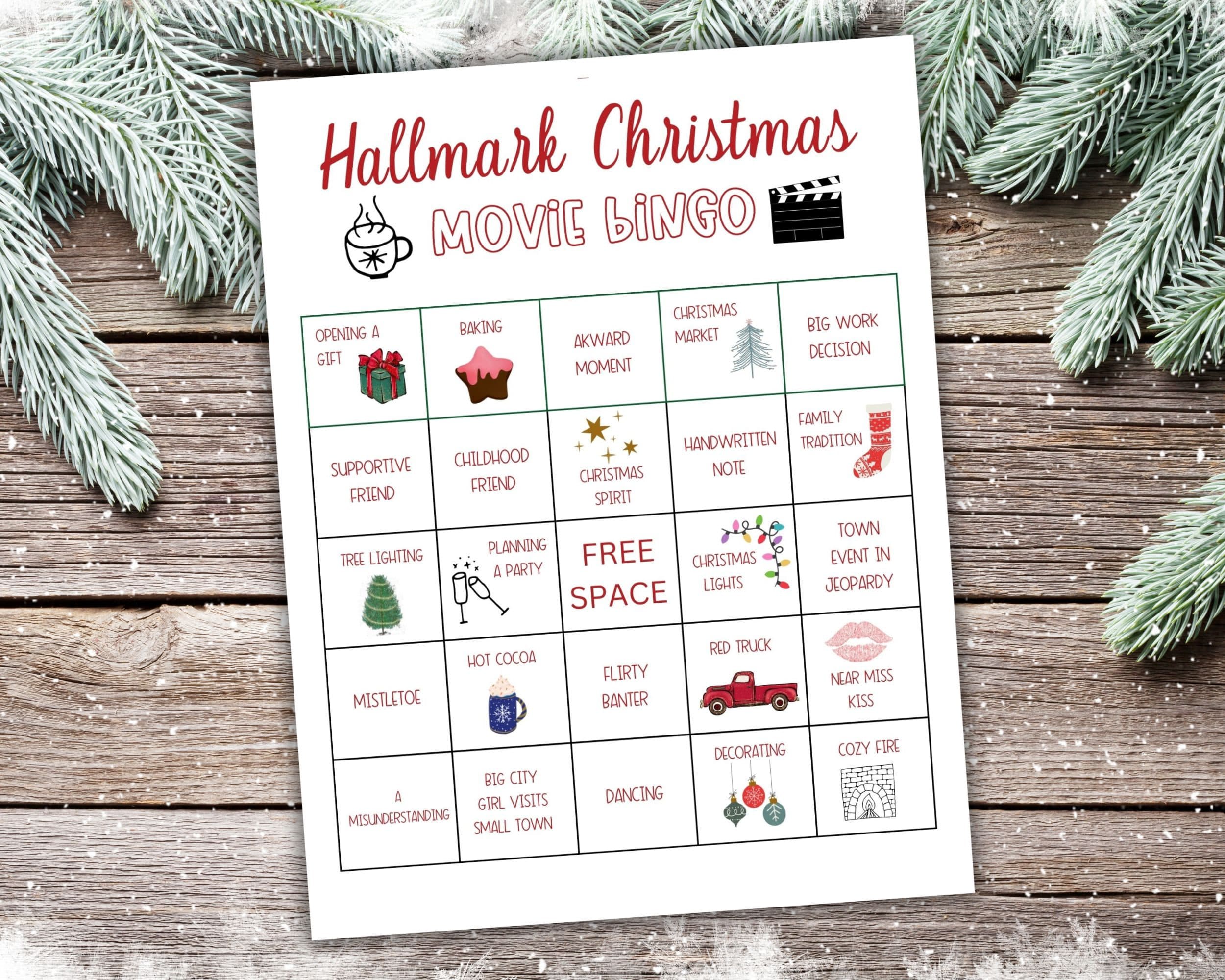 printable hallmark christmas movie bingo, countdown to christmas